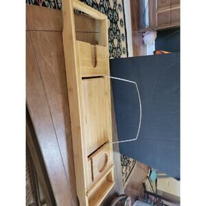 Gobam Bamboo Bathtub Caddy Tray Book Wine Relax